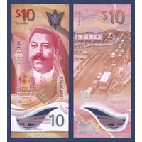 Барбадос, 10 долларов 2022 г., P-W82 (полимер, политик Чарльз Дункан О'Нил), UNC