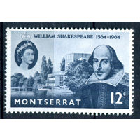 Британские колонии - Монтсеррат - 1964г. - королева Елизавета II, Уильям Шекспир - 1 марка - полная серия, MNH [Mi 154]. #2-Bc-1-A-1