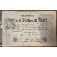 Банкнота 2 миллиона марок 1923 год. Веймарская республика