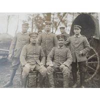 Фото ПМВ. Офицер и бойцы ,обозного подразделения.Оригинал!