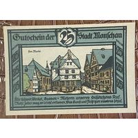 Нотгельд 25 пфеннигов 1921 год. Моншау. Веймарская республика