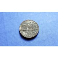 Пуговица с всадником. Конкур. Серебрение.