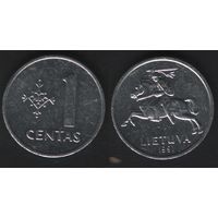 Литва _km85 1 цент 1991 год (_3