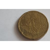 Франция 2001 20 евроцентов