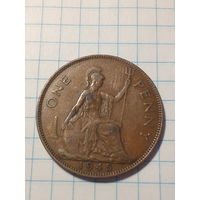 1 пенни Великобритания 1945 год.