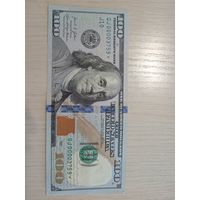 100 долларов США со звездой редкой серии и красивым номером