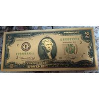 Золотой 2 доллара США (копия Американской купюры)