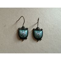 Серьги Финифть Мельхиор из СССР