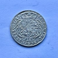 Монета СЕРЕБРО Польша ОРТ/18 грошей 1754 год АВГУСТ lll ТОЛСТЫЙ ОТЛИЧНЫЙ