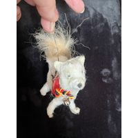 Ёлочная ватная игрушка собачка