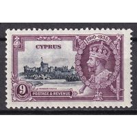 39.BrKS. Великобритания. Колонии. Кипр. Серебряный юбилей. Георг V. 1935 г. 9Pia. Концевая  марка  серии. Mi.#132.