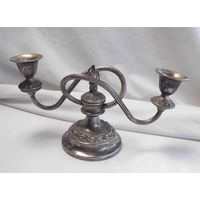 Подсвечник на две свечи Серебрение 01