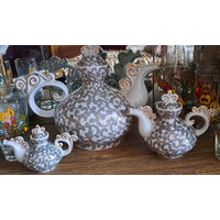 Набор чайников, новый, 3шт разного размера из СССР, МФЗ ручная роспись