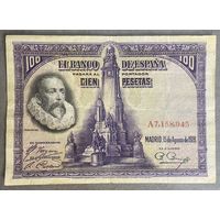 Банкнота 100 песет. 1928 год, Испания.