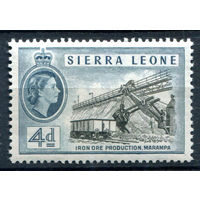 Британские колонии - Сьерра Леоне - 1956г. - королева Елизавета II, ландшафты, 4 P - 1 марка - MNH с точкой-дефектом клея [Mi 181]. #3-WB-66-A-2