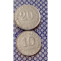 Аргентина 20 сентаво 1953,10 сентаво 1955 лот 2 штуки