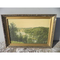 Картина Вид с горы репродукция на ткани 70-е г.С рубля.