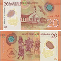 Никарагуа 20 кордоба 2019 год UNC (полимер)
