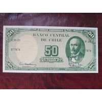 50 песо Чили 1960 г. Надпечатка.