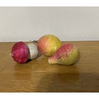 Ёлочные игрушки СССР !!! ВАТНЫЕ ФРУКТЫ И ГРИБОК !!! С РУБЛЯ!!!