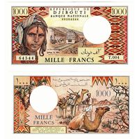Джибути 1000 франков образца 1988 года UNC p37e серия Т