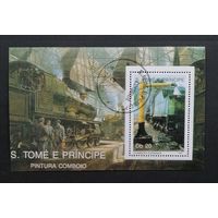 Сан-Томе и Принсипи /1989/ Железная дорога . Поезд. Локомотив. / Блок