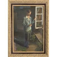 Данелия П.А "Ожидание",1952г. Картон, масло. Размер 48х32,5 см.