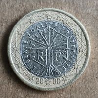 Франция 1 евро 2000 г.,  KM# 1288
