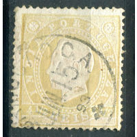 Португальские колонии - Индия - 1886г. - король Луиш I, перф 13 1/2, 4 1/2 R - 1 марка - гашёная [Mi 154 C]. #4-W1-181-A-1