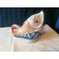 Статуэтка фарфоровая, Салфетница РЫБКА СССР, Коростень