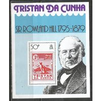 Тристан да Кунья. 100 лет со дня смерти Р.Хилла. Создатель марок. 1978г. Mi#Бл10