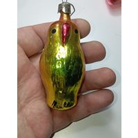 Ёлочная игрушка  -  Попугай . СССР  . Стекло .