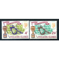 Британские колонии - Острова Питкэрн - 1966г. - чемпионат мира по футболу - 2 марки - полная серия, MNH [Mi 60-61]. #4-B6-106-A-2