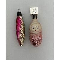 Елочная игрушка Матрешка Девочка в платочке СССР Цена за все К.24