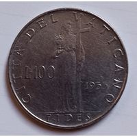 100 лир Ватикан 1955