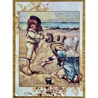 Репринт.Открытка для посткроссинга 10,5 х 14,8 см "Далёкое детство"издателя начала 20 века Эрнеста Нистера