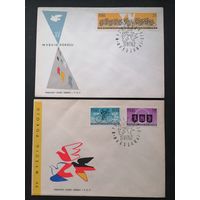 Польша 1962 Два КПД с полной серией марок "Международная велогонка "Дружба"" (спецгашение) Mi.1306-1308 каталог 2.20 евро