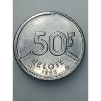 Бельгия 50 франков 1993 года . Надпись на Галанском языке  , BELGIE .