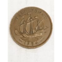 Великобритания 1/2 пенни 1954