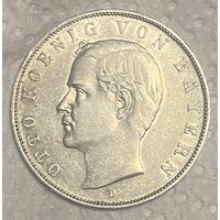 Монета 3 марки 1910 год. Бавария. Германская империя. Отто I