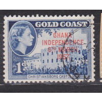 Марки Золотого Берега Известные Люди Личности Королевы Елизаветы 2 Гана 1957 год  лот 16 С НАДПЕЧАТКОЙ