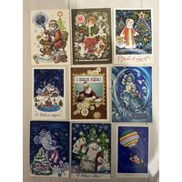 Открытки СССР Новогодние Дед Мороз Снегурочка