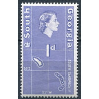 Фолкленды 1963 ** Южная Георгия, Карта, марка из серии (SG 2)