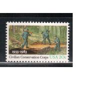 США-1983, (Мих.1621) , **  , Охрана природы, (одиночка),