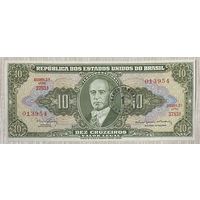 Банкнота Бразилия 10 крузейро 1953-1960 год - Жетулиу Варгас. НЕ БЫЛА В ОБОРОТЕ