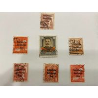 Марки времен "холодной войны" с надпечаткой "Советская оккупационная зона"