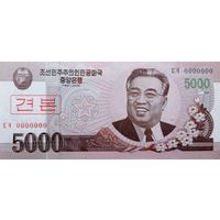 Werty71 Северная Корея 5000 вон 2008 2009 UNC банкнота образец