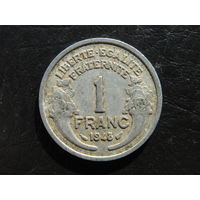 Франция.1 франк.1943. С 20 копеек. Распродажа коллекции. Смотрите другие лоты.