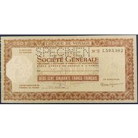 250 франков. Дорожный чек. Образец. Франция. Unc.