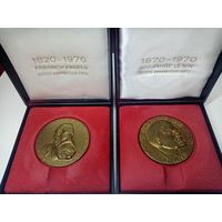 С рубля без мц. медальки 100-летие Ленина и 150-летие Энгельса, немецкая коммунистическая партия